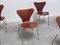 Early Teak Series 7 Chairs by Arne Jacobsen for Fritz Hansen, 1950s, Set of 6 6