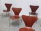 Early Teak Series 7 Chairs by Arne Jacobsen for Fritz Hansen, 1950s, Set of 6 5