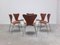 Early Teak Series 7 Chairs by Arne Jacobsen for Fritz Hansen, 1950s, Set of 6 7