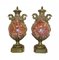 Antique French Empire Urns in Red Marble, 1880, Set of 2 1