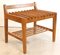 Mid-Century Slatted Wood Hallway Bench 1