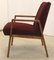Mid-Century German Armchair in Fabric and Wood 8