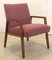 Mid-Century German Armchair in Fabric and Wood 1