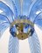 Mid-Century Modern Palm Leaves Chandelier in Light Blue Murano Glass and Brass, 1970, Image 8