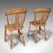 Antique English Elm Dining Chairs, 1920s, Set of 4 8