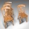 Antique English Elm Dining Chairs, 1920s, Set of 4 9