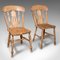 Antique English Elm Dining Chairs, 1920s, Set of 4 1