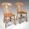 Antique English Elm Dining Chairs, 1920s, Set of 4, Image 1