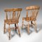 Antique English Elm Dining Chairs, 1920s, Set of 4 3