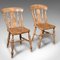 Antique English Elm Dining Chairs, 1920s, Set of 4 7