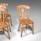 Antique English Elm Dining Chairs, 1920s, Set of 4 6