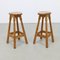 Vintage Bar Stools in Pinewood, 1970s, Set of 2, Image 1