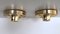 Italian Golden Flush Mount Lights, 1970s, Set of 2 10