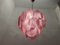 Lampadario a forma di conchiglia in vetro rosa, anni '80, Immagine 10