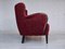 Vintage Danish Three-Seater Sofa in Red Cotton and Beech Wood, 1960s 3