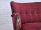 Vintage Danish Three-Seater Sofa in Red Cotton and Beech Wood, 1960s 8