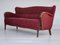 Vintage Danish Three-Seater Sofa in Red Cotton and Beech Wood, 1960s, Image 19