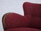 Dänisches Vintage 3-Sitzer Sofa aus Roter Baumwolle & Buchenholz, 1960er 18