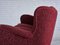Dänisches Vintage 3-Sitzer Sofa aus Roter Baumwolle & Buchenholz, 1960er 17