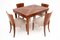 Czechoslovakian Table with Chairs, 1930s, Set of 5 2