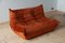 Togo 2-Seater Sofa in Amber Orange Velvet by Michel Ducaroy for Ligne Roset, 1973 5