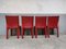Italian Dark Red Arper Dining Chairs, 1980, Set of 4 7