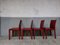 Italian Dark Red Arper Dining Chairs, 1980, Set of 4 6