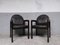 Dark Brown Leather and Wood Dining Armchairs from Bulo, 1980s, Set of 6 27
