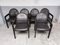 Dark Brown Leather and Wood Dining Armchairs from Bulo, 1980s, Set of 6 14
