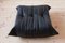 Black Leather Togo Two-Seat Sofa and Lounge Chair with Pouf by Michel Ducaroy for Ligne Roset, Set of 3, Image 10
