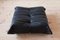 Canapé Deux Places Togo en Cuir Noir avec Pouf par Michel Ducaroy pour Ligne Roset, Set de 3 9