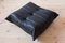 Canapé Deux Places Togo en Cuir Noir avec Pouf par Michel Ducaroy pour Ligne Roset, Set de 3 8