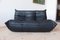 Black Leather Togo Two-Seat Sofa and Lounge Chair with Pouf by Michel Ducaroy for Ligne Roset, Set of 3, Image 5