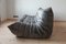 Elephant Grauer Togo Samtsessel mit Pouf und Drei-Sitzer Sofa von Michel Ducaroy für Ligne Roset, 3 . Set 9