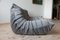 Elephant Grey Velvet Togo Lounge Chair with Pouf and 3-Seat Sofa by Michel Ducaroy for Ligne Roset, Set of 3 6