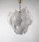 Mazzega zugeschriebene Murano Crystal Leaf Lampe, 1970er 1