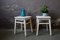 Wooden Stools with Patinated White Paint, Set of 2 6