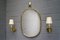 Mid-Century Brass Mirror & Wall Lamps by Josef Frank for Svenskt Tenn, Set of 3 1