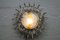Brutalistische Mid-Century Sonnen Murano Glas & Metall Lampe 1