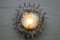 Mid-Century Brutalist Sunburst Murano Glass & Metal Lamp 1