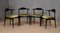 Mid-Century Danish Beech Wood and Green Fabric Dinning Chairs, 1960s, Set of 4, Image 1