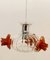 Suspension Light in Murano Glass with Colored Roses 2