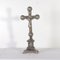 Art Nouveau Nickled Table Crucifix, 1910s 3