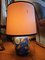 Lampada da tavolo in ceramica dipinta con paralume in tessuto, anni '70, Immagine 6