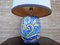 Lámpara de mesa de cerámica pintada con pantalla de tela, años 70, Imagen 7