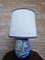 Painted Ceramic Table Lamp with Fabric Lampshade, 1970s, Image 1