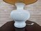 Vintage White Ceramic Table Lamp with Paramume, Italy, 1970s 8
