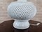 Vintage White Ceramic Table Lamp with Paramume, Italy, 1970s, Image 11
