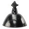 Lámpara colgante industrial alemana vintage de esmalte negro y baquelita, Imagen 1