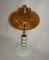 Lámpara de mesa vintage de vidrio prensado en ámbar, años 70, Imagen 3